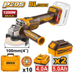Ingco CAGLI2210032 Cordless Angle Grinder 20V 1200W