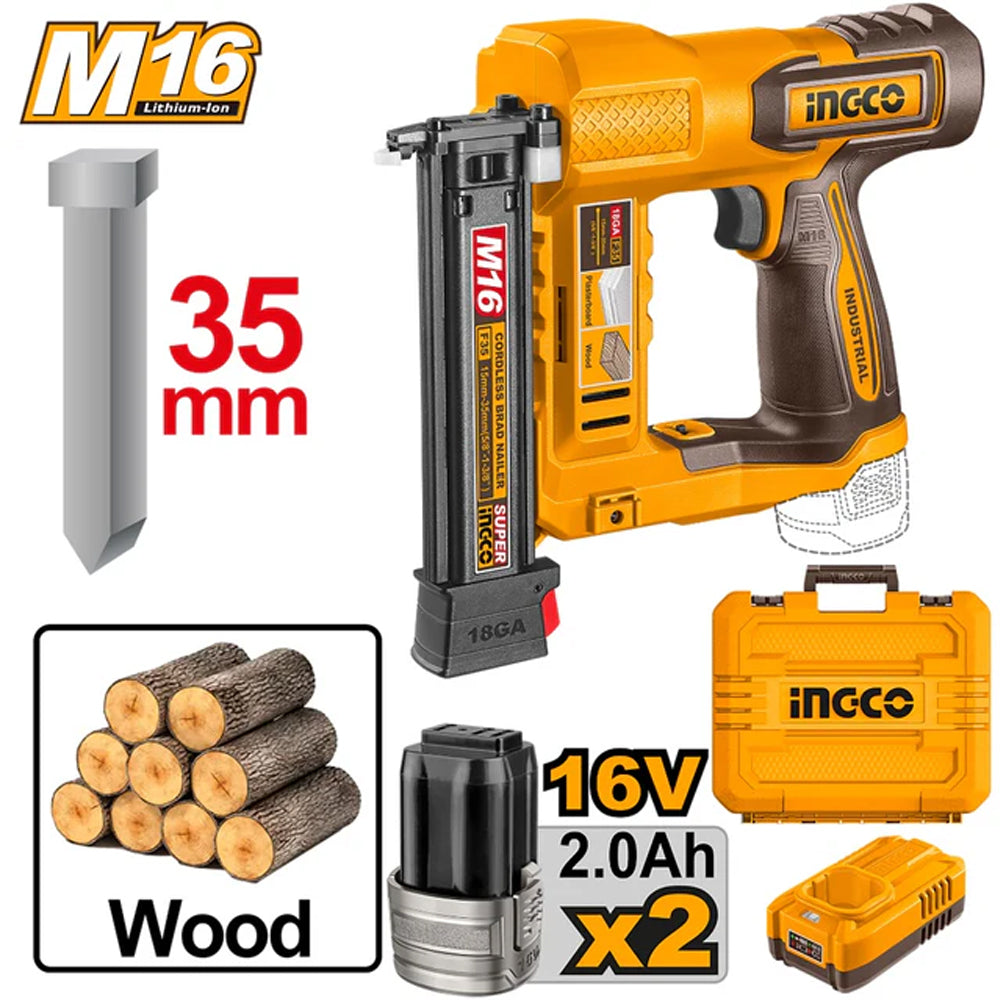 Ingco CBNLI2038 Cordless Brad Nailer 16V 35mm - ToolsSavvy.ph Main image