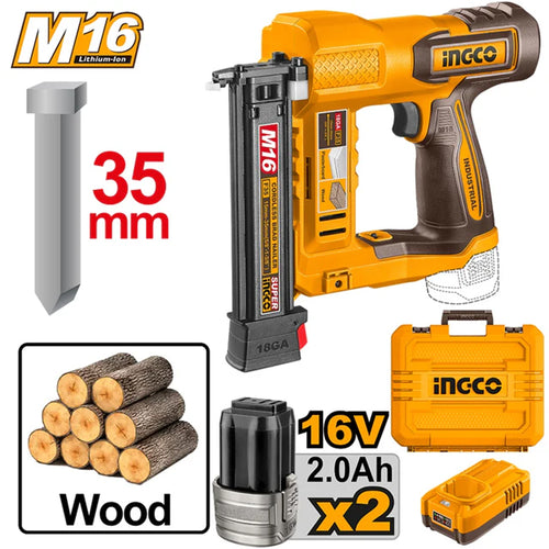 Ingco CBNLI2038 Cordless Brad Nailer 16V 35mm