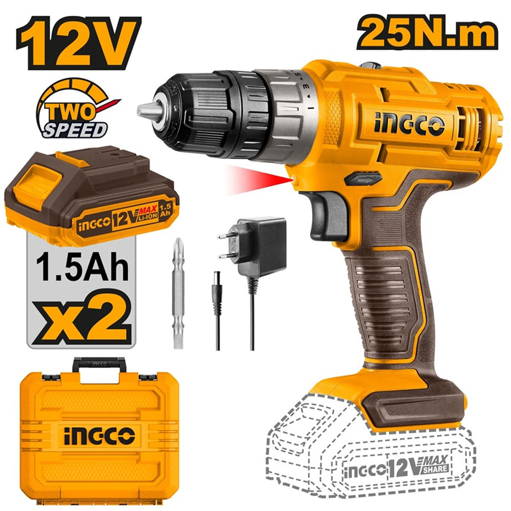 Ingco CDLI1228 LI-ION Cordless Drill 12V - ToolsSavvy.ph Main image