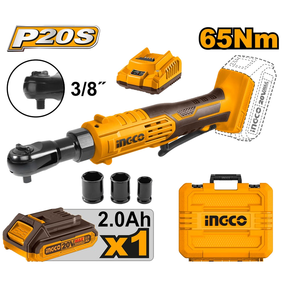 Ingco CDRLI206015 LI-ION Drive Ratchet 20V - ToolsSavvy.ph Main image