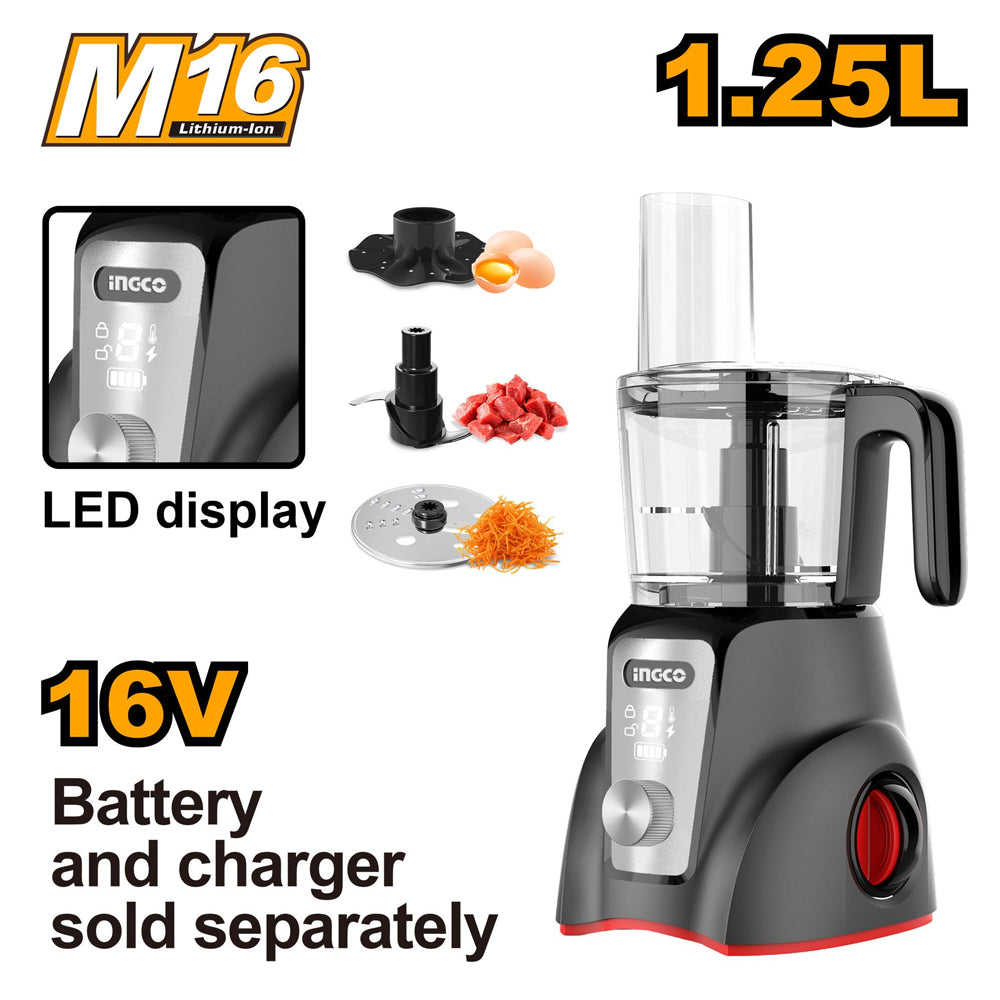 Ingco CFP026K Cordless Food Processor 1.25L (Bare) - ToolsSavvy.ph Main image