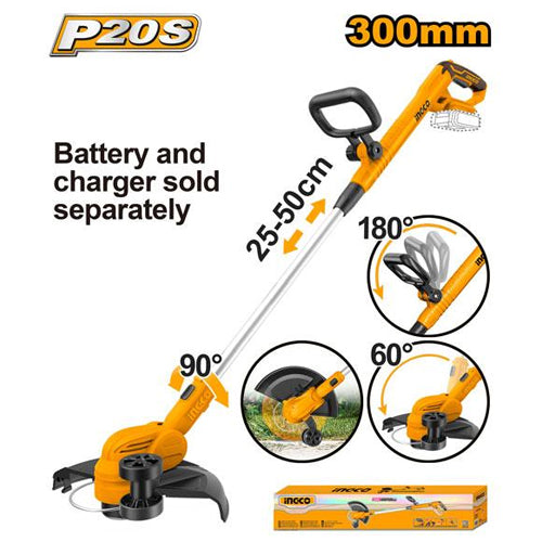 Ingco CGTLI20328 LI-ION Grass Trimmer 20V (Bare) - ToolsSavvy.ph Main image