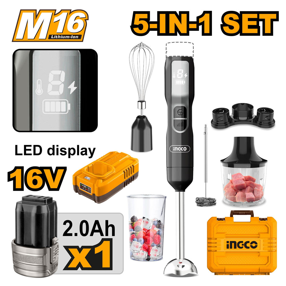 Ingco CHB056K 5-in-1 Cordless Hand Blender 100W - ToolsSavvy.ph Main image