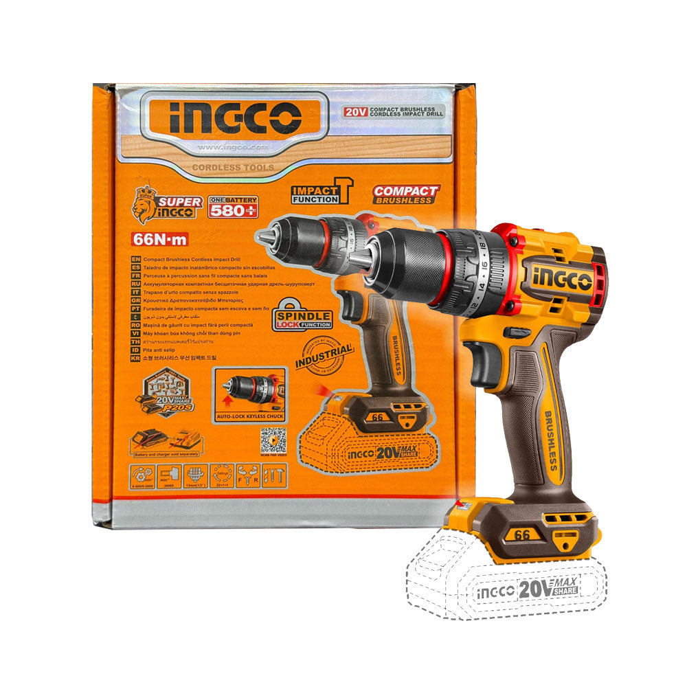 Ingco CIDLI206681 Cordless Impact Drill 20V 66Nm Secondary image