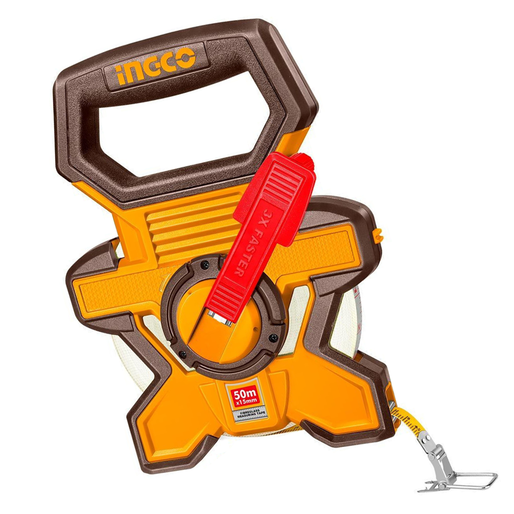 Ingco HFMT1850 Fiberglass Measuring Tape 50M X 15MM - ToolsSavvy.ph