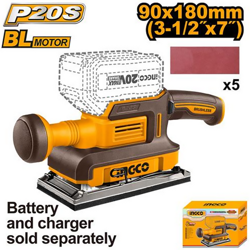 Ingco CFSLI2031 Cordless Finishing Sander 20V 180mm (Bare)