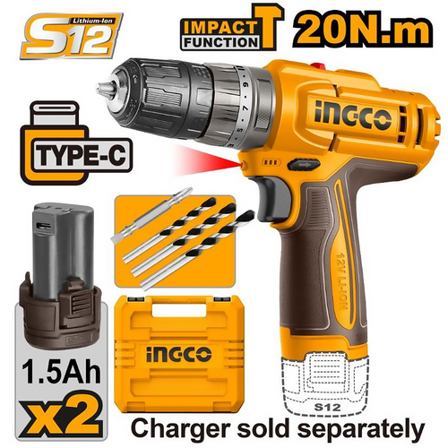 Ingco CIDLI16682 Cordless Impact Drill 16V 60Nm