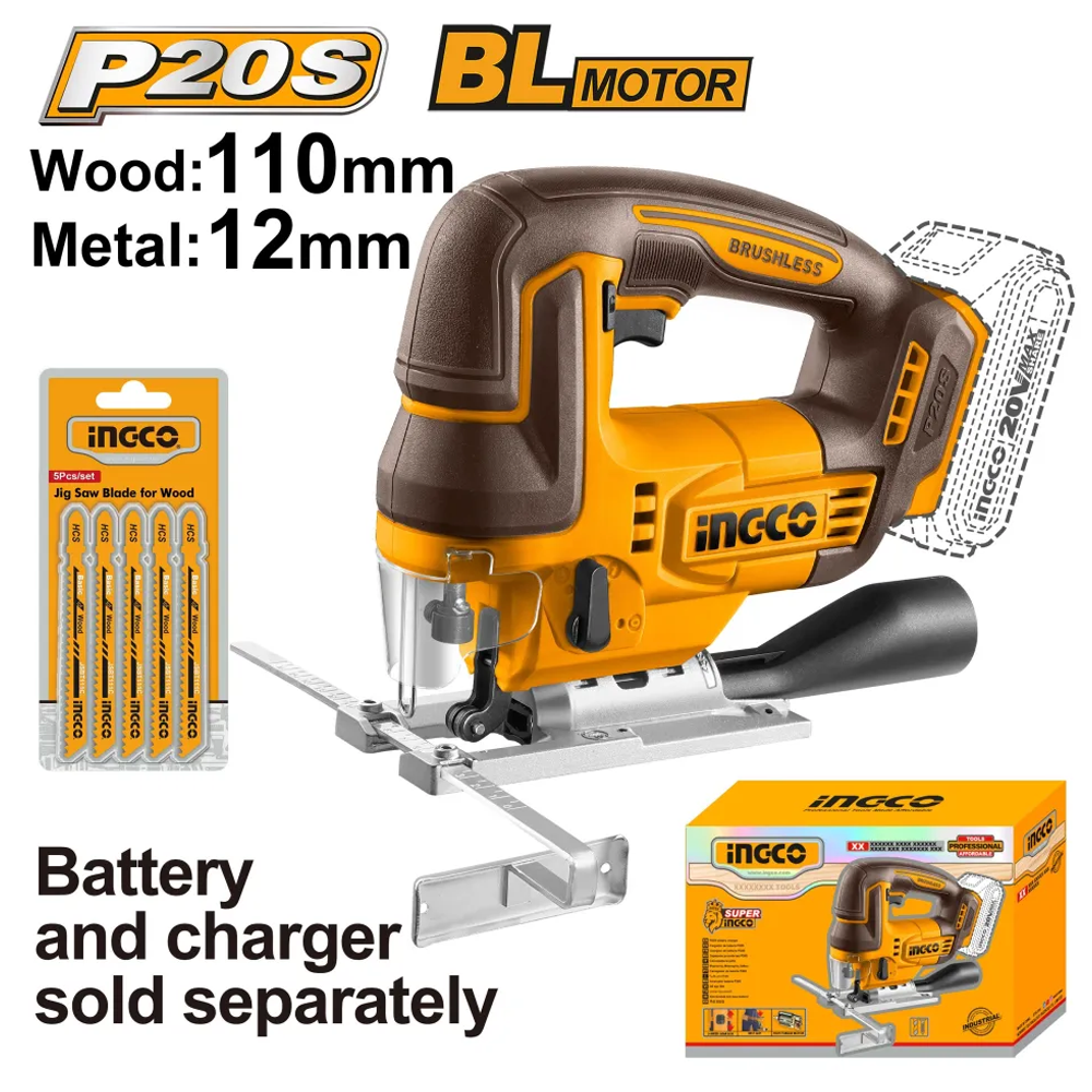 Ingco CJSLI1008 Cordless Jig Saw 20V (Bare)
