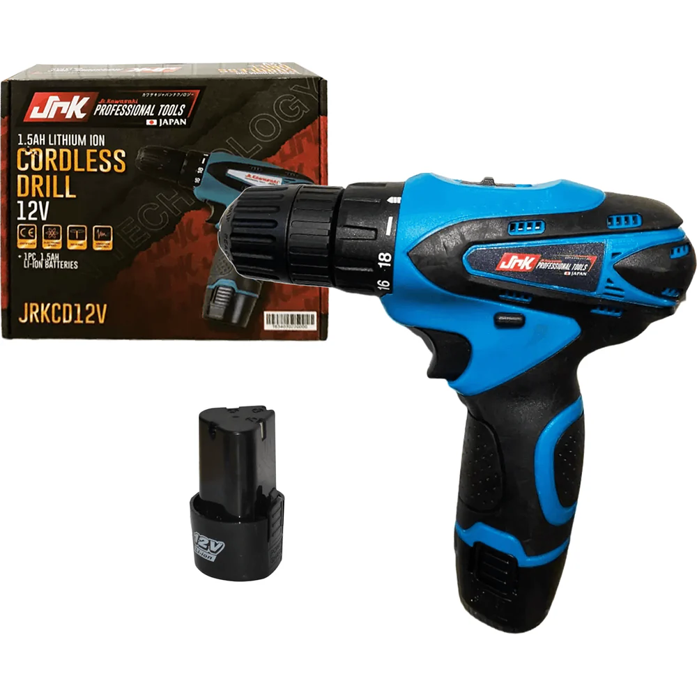 JR Kawasaki JRKCD12V Cordless Drill / Driver (12V) [Kit] | Jr Kawasaki by KHM Megatools Corp. Main image