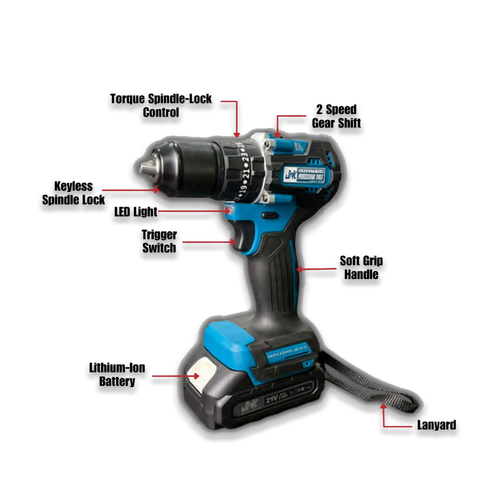 JR Kawasaki JRKCID21V Cordless Lithium Brushless Impact Drill 21V