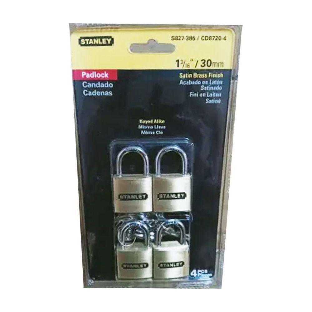 Stanley Padlock Short Shackle 4Pcs (6Pcs Same Key) | Stanley by KHM Megatools Corp. Main image