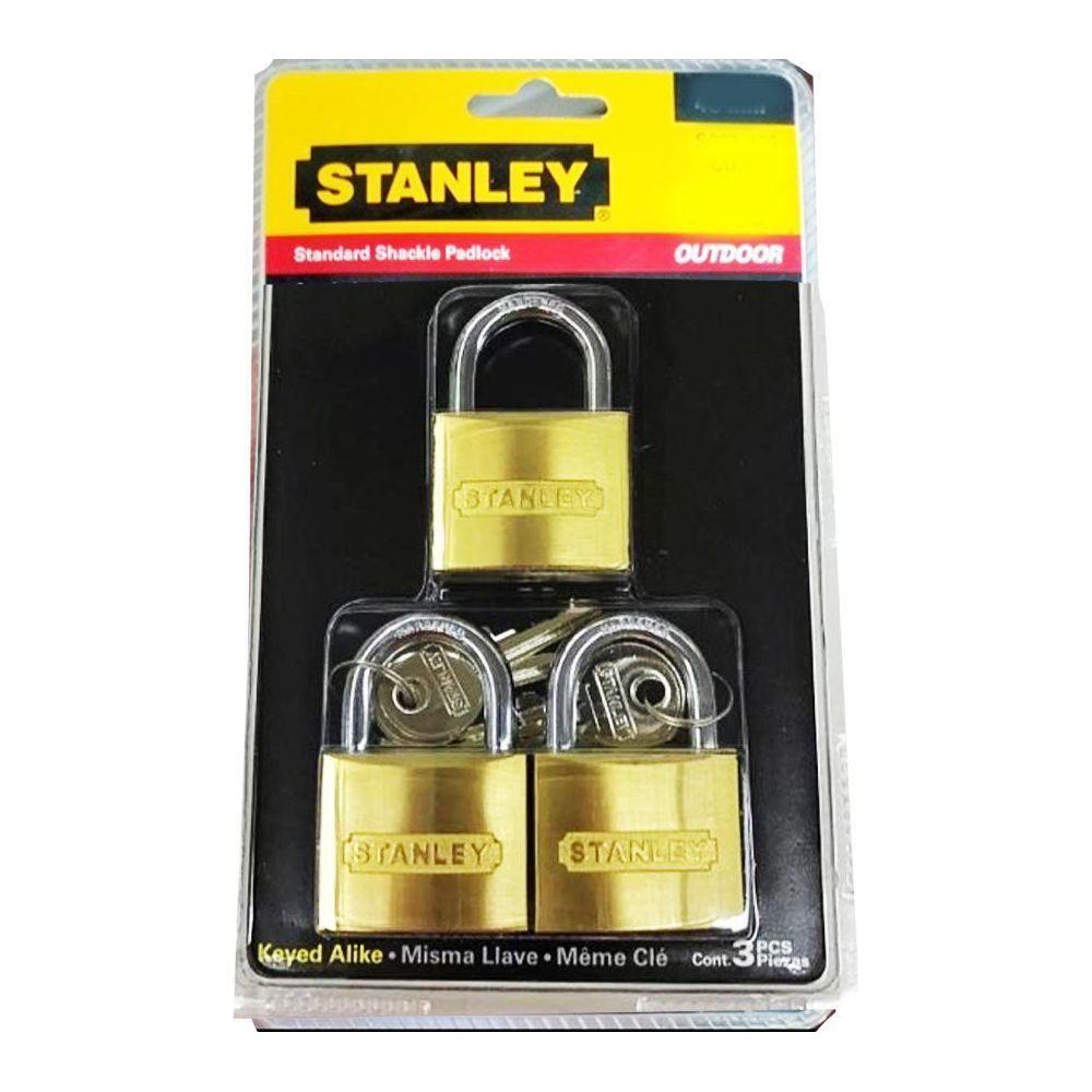Stanley Padlock Short Shackle 3Pcs (4Pcs Same Key) | Stanley by KHM Megatools Corp. Main image