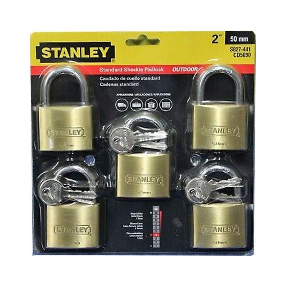 Stanley Padlock Short Shackle 5Pcs (7Pcs Same Key) | Stanley by KHM Megatools Corp. Main image