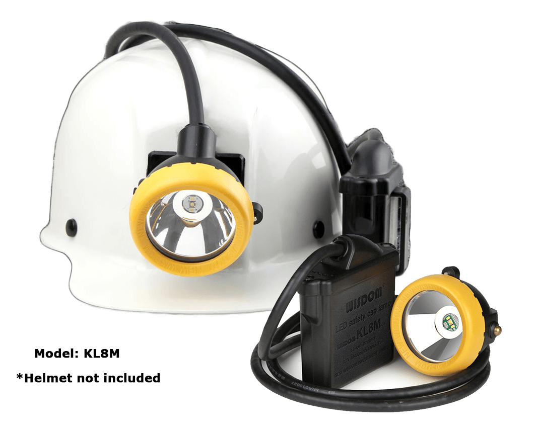 Wisdom KL8M Miner's LED Cap Corded Mining Lamp / Head Light (with NWB 20 Charger) - KHM Megatools Corp.