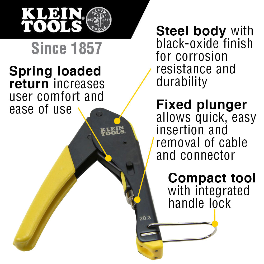 Klein VDV212-008 Compact Compression Crimper (F-Connector) - ToolsSavvy.ph
