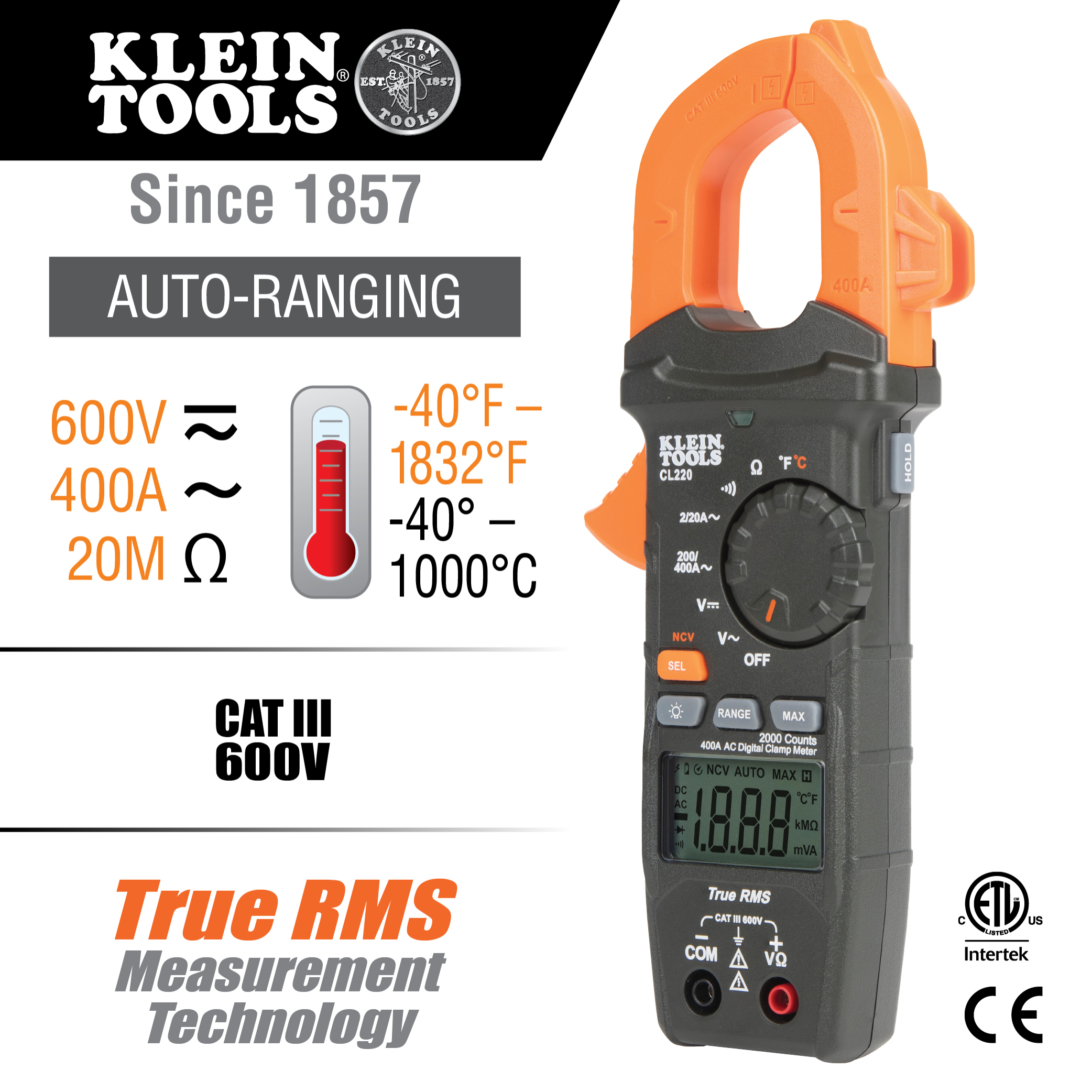 Klein CL220 Digital Clamp Meter / Tester - ToolsSavvy.ph