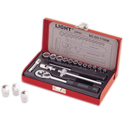 Light GO-1700M 1/4" Drive 17pcs Socket Wrench Set | Light by KHM Megatools Corp. Main image