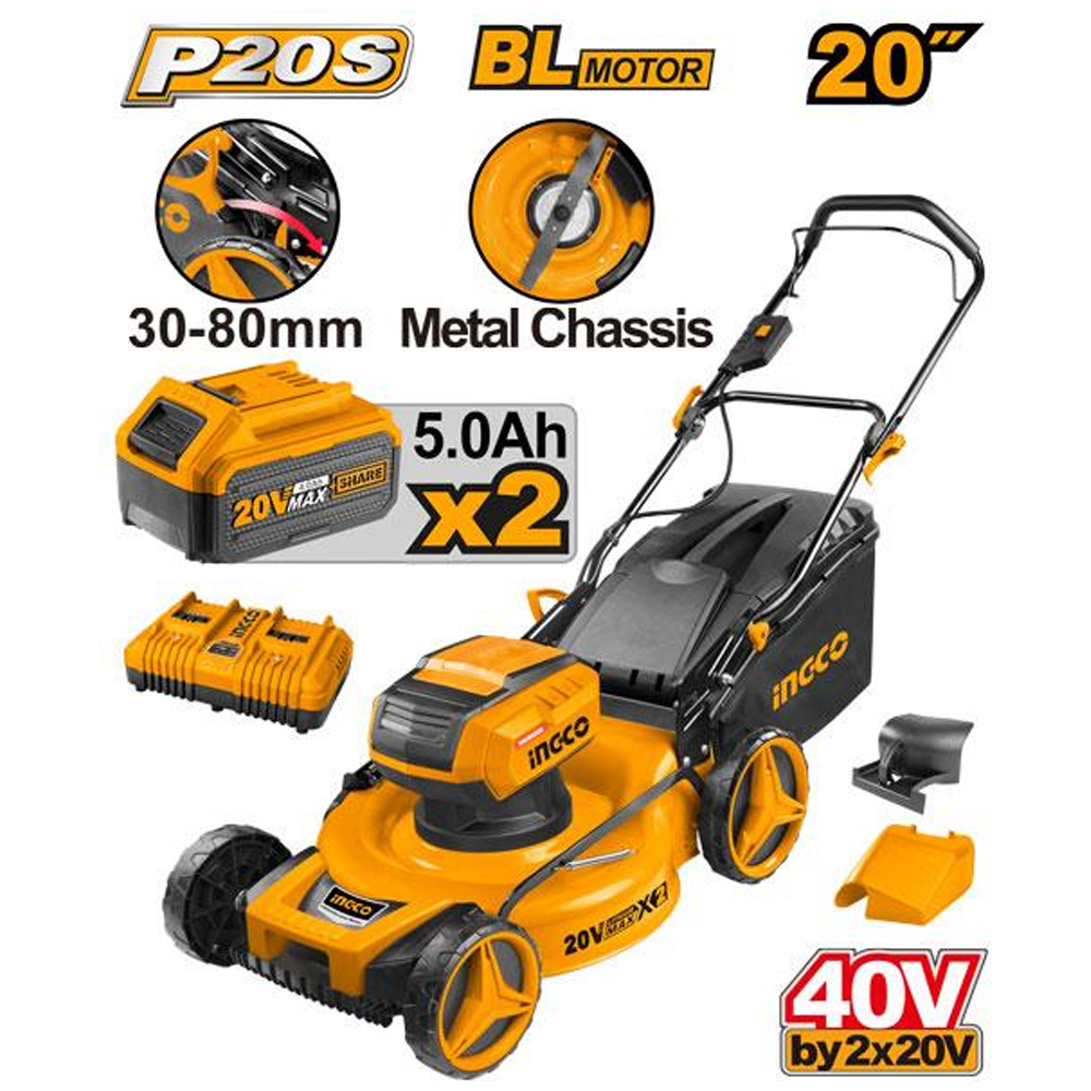 Ingco LMLI20186 Cordless Li-Ion Lawn Mower 18" 40V 5.0AH Secondary image