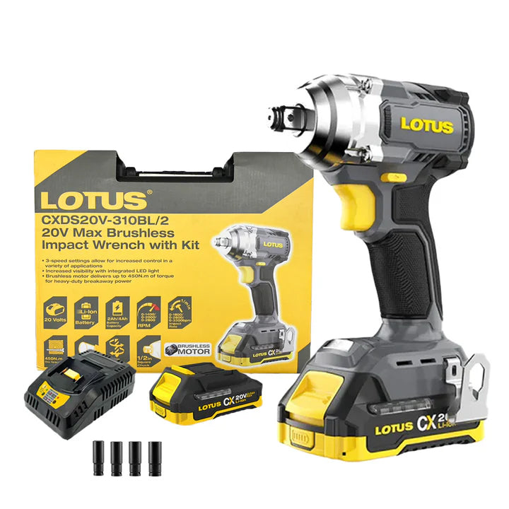 Lotus CXDS20V-310BL/2 Cordless Impact Wrench w/ Accessories Kit 20V - ToolsSavvy.ph