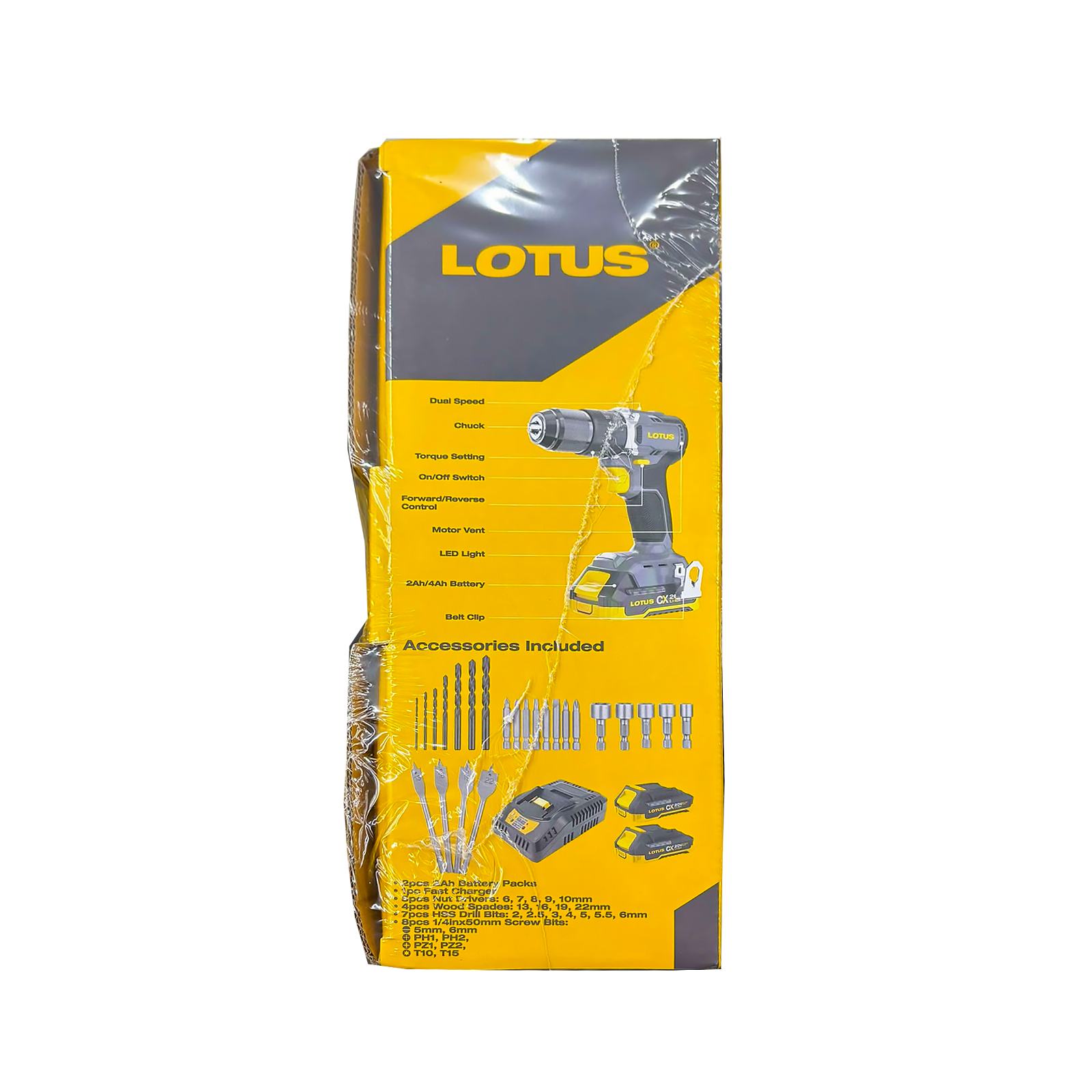 Lotus CXHD20V-80BL/2 Cordless Impact Drill w/ 24pcs Accessories Kit 20V - ToolsSavvy.ph