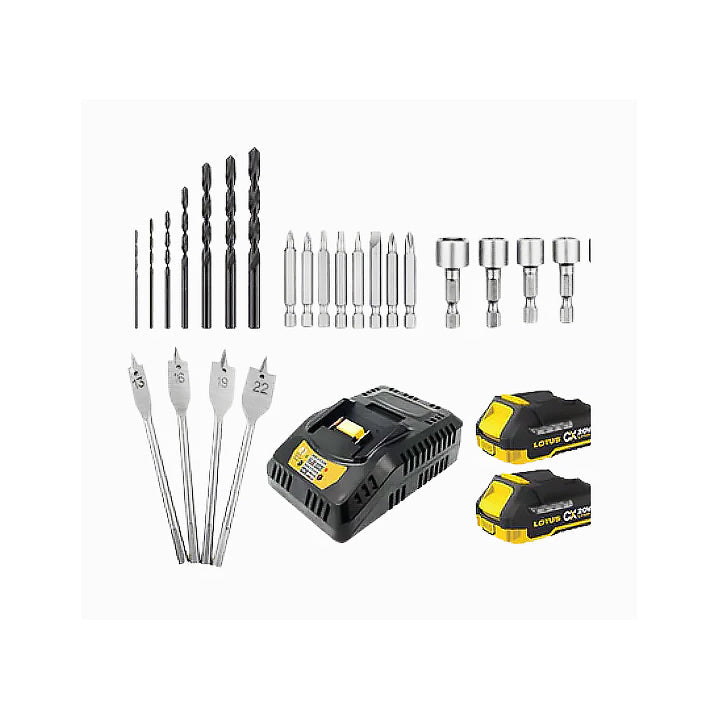 Lotus CXHD20V-80BL/2 Cordless Impact Drill w/ 24pcs Accessories Kit 20V - ToolsSavvy.ph