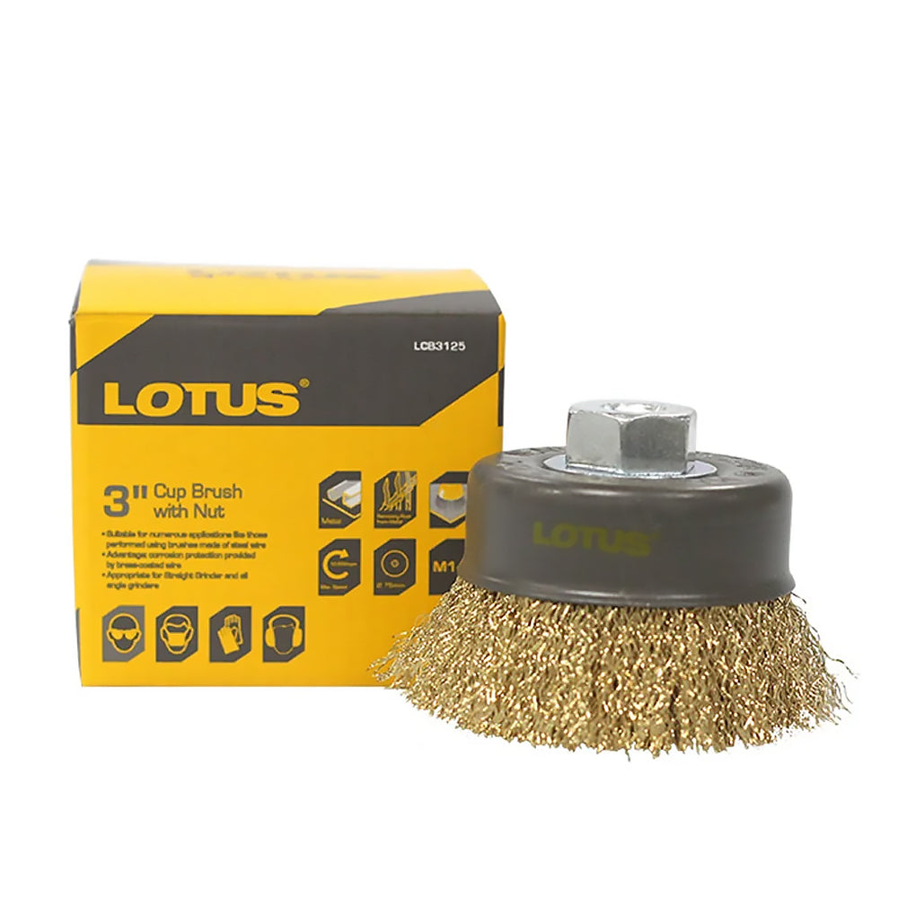 Lotus LTXT Cup Brush w/ Nut 3" - ToolsSavvy.ph Main image