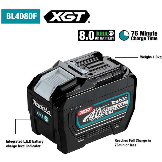 Makita BL4080F 40V / 8.0Ah XGT Li-Ion Battery (191X65-8) - KHM Megatools Corp.