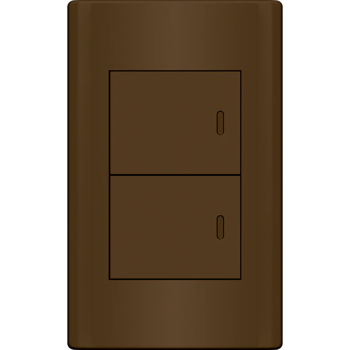 Royu MD504/DW 2-Gang Switch 3-Way Set 16A (Plano) [Dark Wood] | Royu by KHM Megatools Corp. Main image