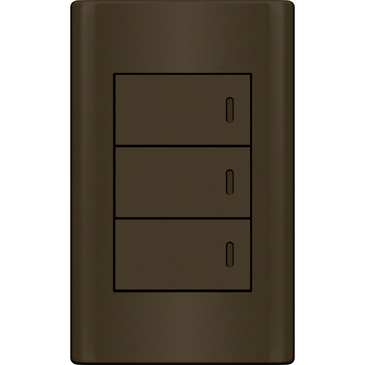 Royu MD506/DG 3-Gang Switch 3-Way Set 16A (Plano) [Dark Gray] | Royu by KHM Megatools Corp. Main image
