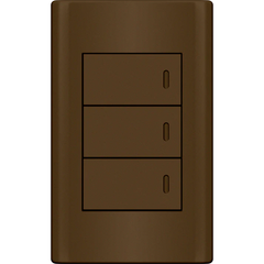 Royu MD506/DW 3-Gang Switch 3-Way Set 16A (Plano) [Dark Wood] | Royu by KHM Megatools Corp.