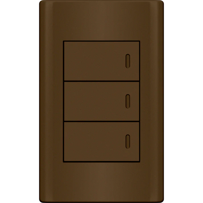 Royu MD506/DW 3-Gang Switch 3-Way Set 16A (Plano) [Dark Wood] | Royu by KHM Megatools Corp. Main image