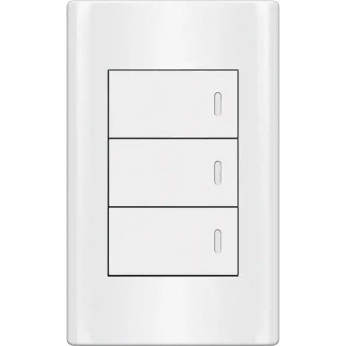Royu MD506 3-Gang Switch 3-Way Set 16A (Plano) [White] | Royu by KHM Megatools Corp.