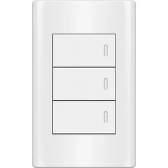 Royu MD506 3-Gang Switch 3-Way Set 16A (Plano) [White] | Royu by KHM Megatools Corp.