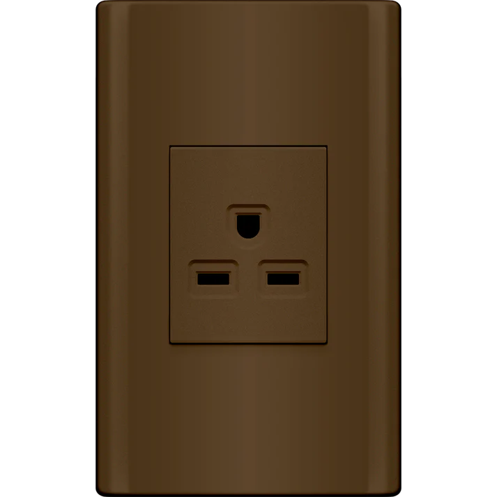 Royu MD901/DW 1-Gang Aircon Outlet Set 20A (Plano) [Dark Wood] | Royu by KHM Megatools Corp. Main image