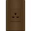 Royu MD901/DW 1-Gang Aircon Outlet Set 20A (Plano) [Dark Wood] | Royu by KHM Megatools Corp.