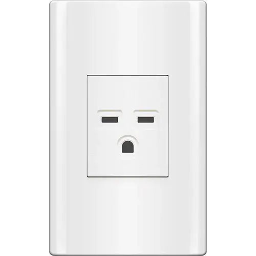 Royu MD901 1-Gang Aircon Outlet Set 20A (Plano) [White] | Royu by KHM Megatools Corp. Main image