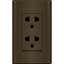 Royu MD913/DG Duplex Universal Outlet With Ground & Shutter Set 15A (Plano) [Dark Gray] | Royu by KHM Megatools Corp.