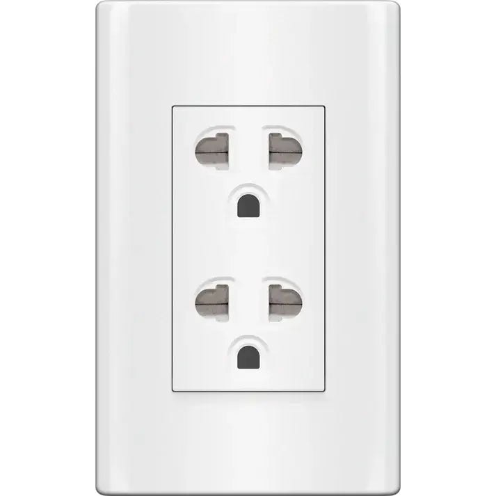 Royu MD913 Duplex Universal Outlet With Ground & Shutter Set 15A (Plano) [White] | Royu by KHM Megatools Corp. Main image