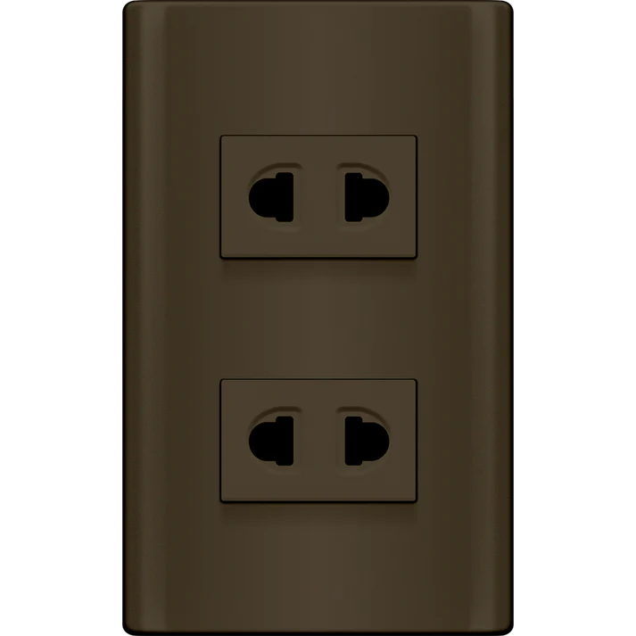 Royu MDS113/DG 2-Gang Universal Outlet Set 15A (Plano) [Dark Gray] | Royu by KHM Megatools Corp.