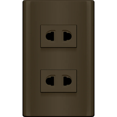 Royu MDS113/DG 2-Gang Universal Outlet Set 15A (Plano) [Dark Gray] | Royu by KHM Megatools Corp.