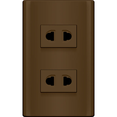 Royu MDS113/DW 2-Gang Universal Outlet Set 15A (Plano) [Dark Wood] | Royu by KHM Megatools Corp.