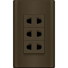 Royu MDS115/DG 3-Gang Universal Outlet Set 15A (Plano) [Dark Gray] | Royu by KHM Megatools Corp.