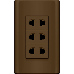 Royu MDS115/DW 3-Gang Universal Outlet Set 15A (Plano) [Dark Wood] | Royu by KHM Megatools Corp.