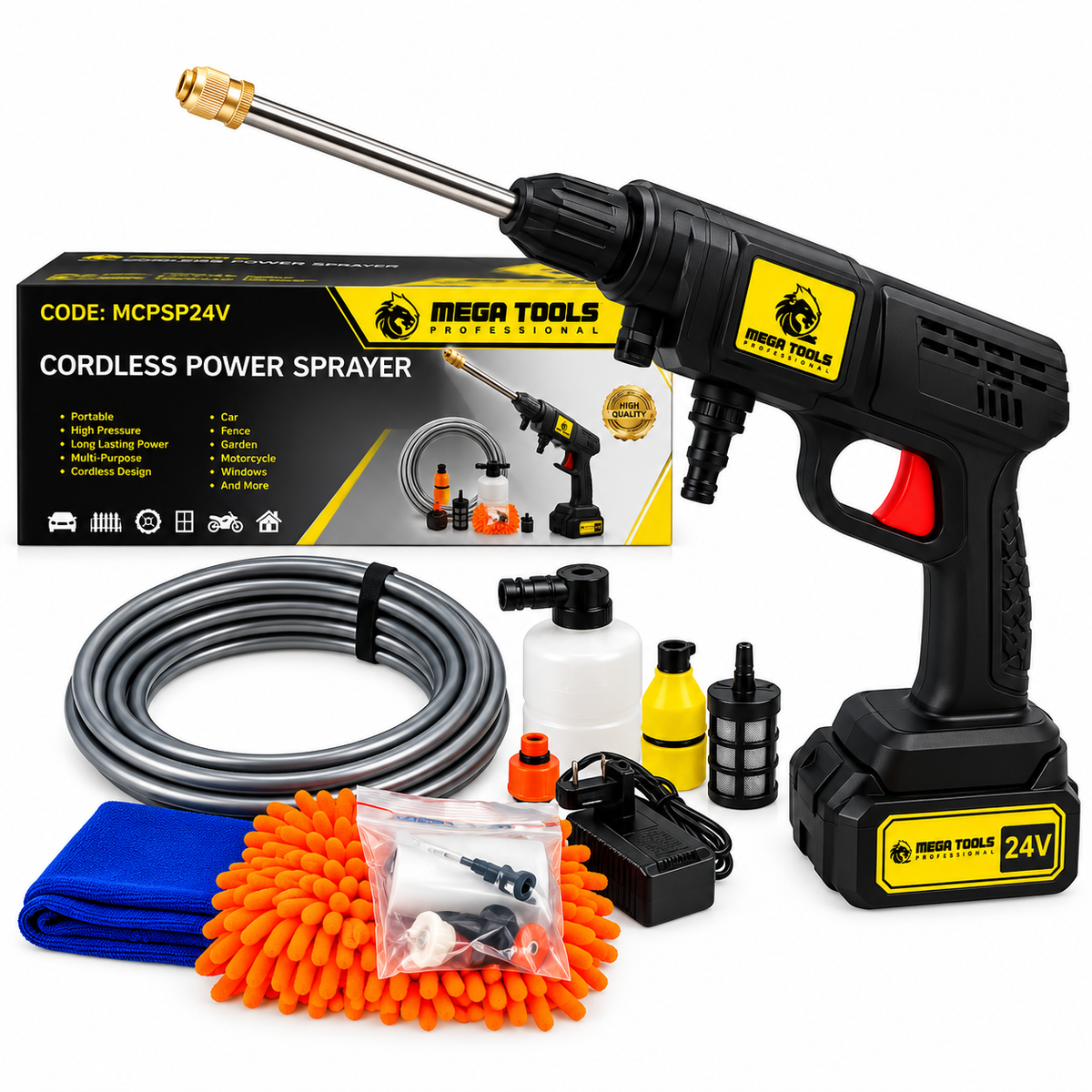 Megatools MCPSP24V Cordless Power Sprayer / Pressure Washer - ToolsSavvy.ph