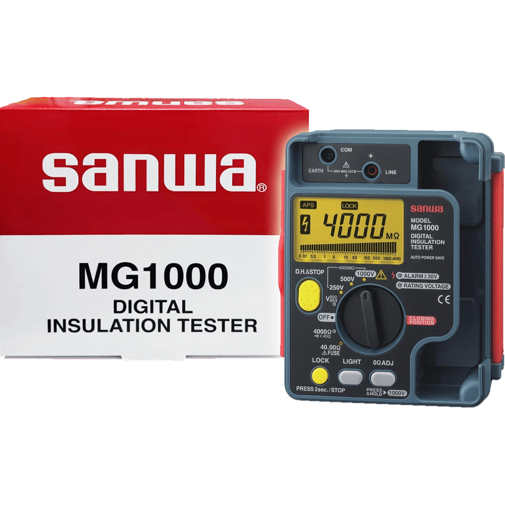 Sanwa MG1000 Digital Insulation Tester 1000V AC (Megger Tester / Resistance Tester) - KHM Megatools Corp. Main image