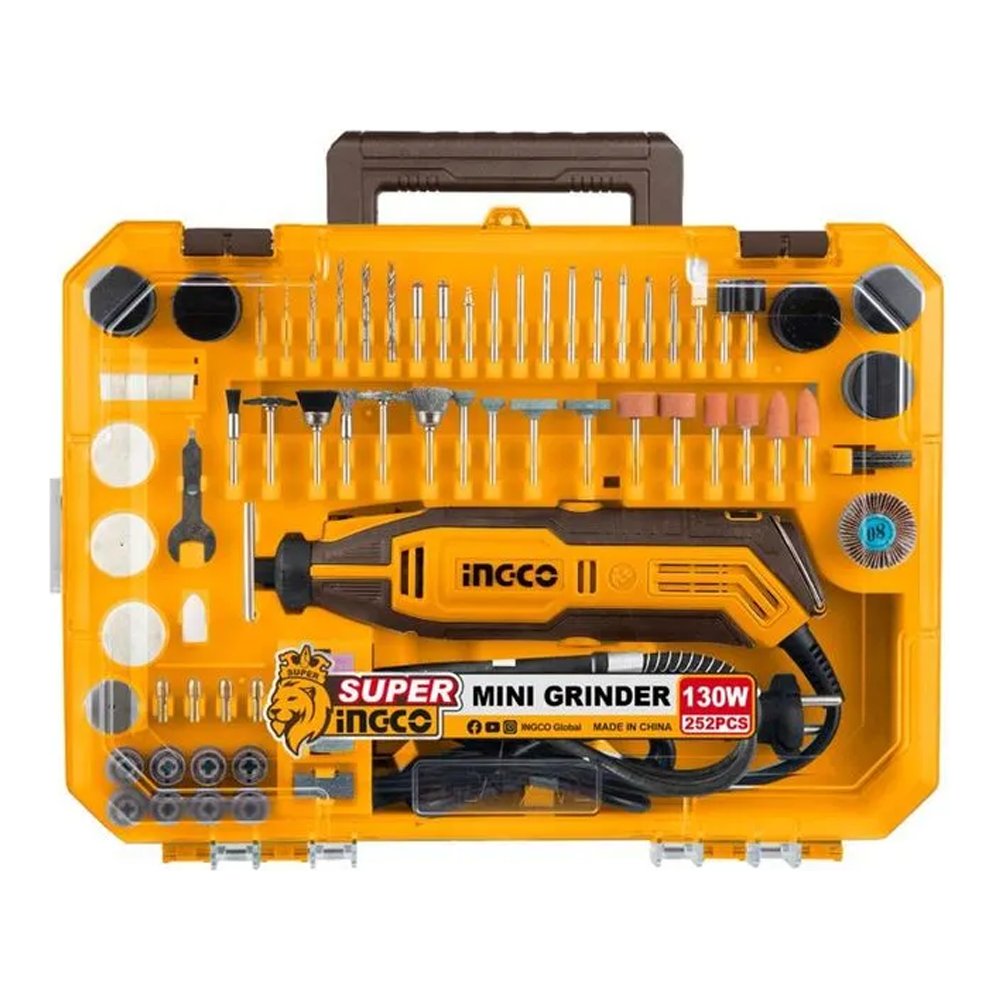 Ingco MG133281 Mini Rotary Grinder Set 252PCS 130W | Ingco by KHM Megatools Corp. Main image