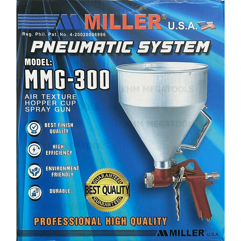 Miller MMG-300 Mortar Gun / Air Texture Hopee Cup Spray Gun (Gravity) [Aluminum] - KHM Megatools Corp. Main image