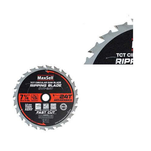 MaxSell CW7-24T Tungsten Carbide Tip Anti-Kickback Circular Saw Blade 7-1/4" x 24T - ToolsSavvy.ph