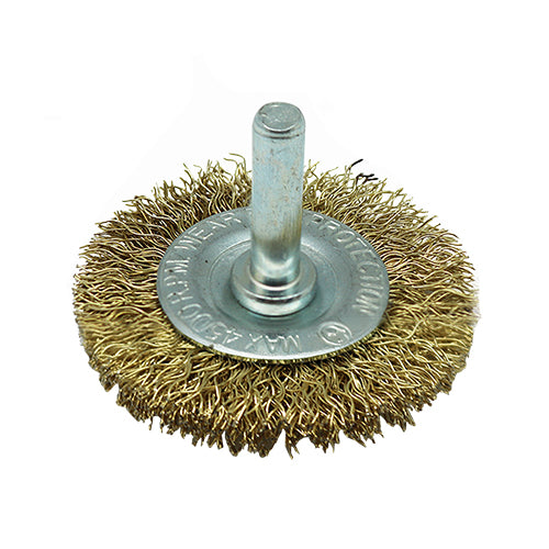 MaxSell Crimped Wire Bevel Brush 1/4" Shank - ToolsSavvy.ph